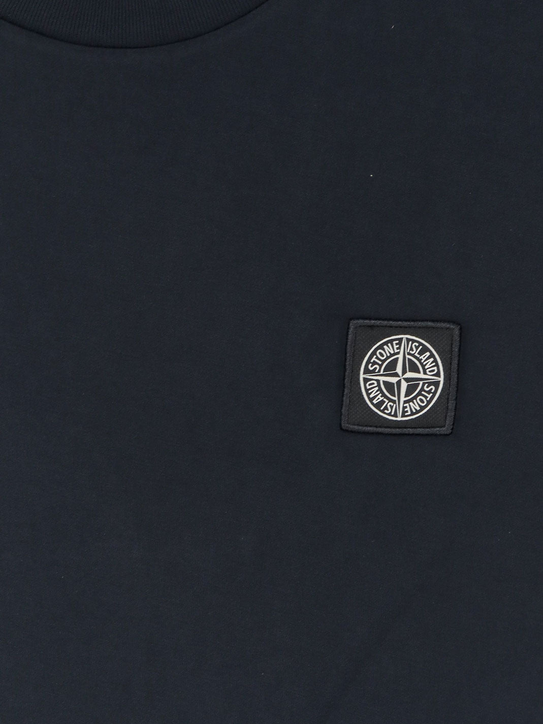 Cotton T-shirt with front logo patch