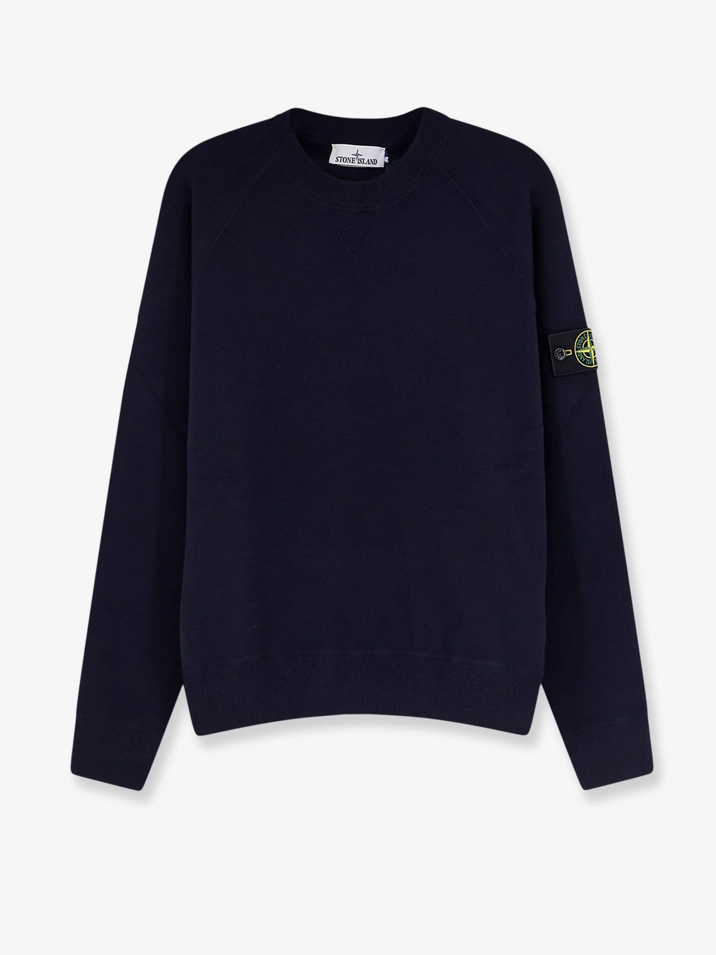 Cotton sweater with side logo patch