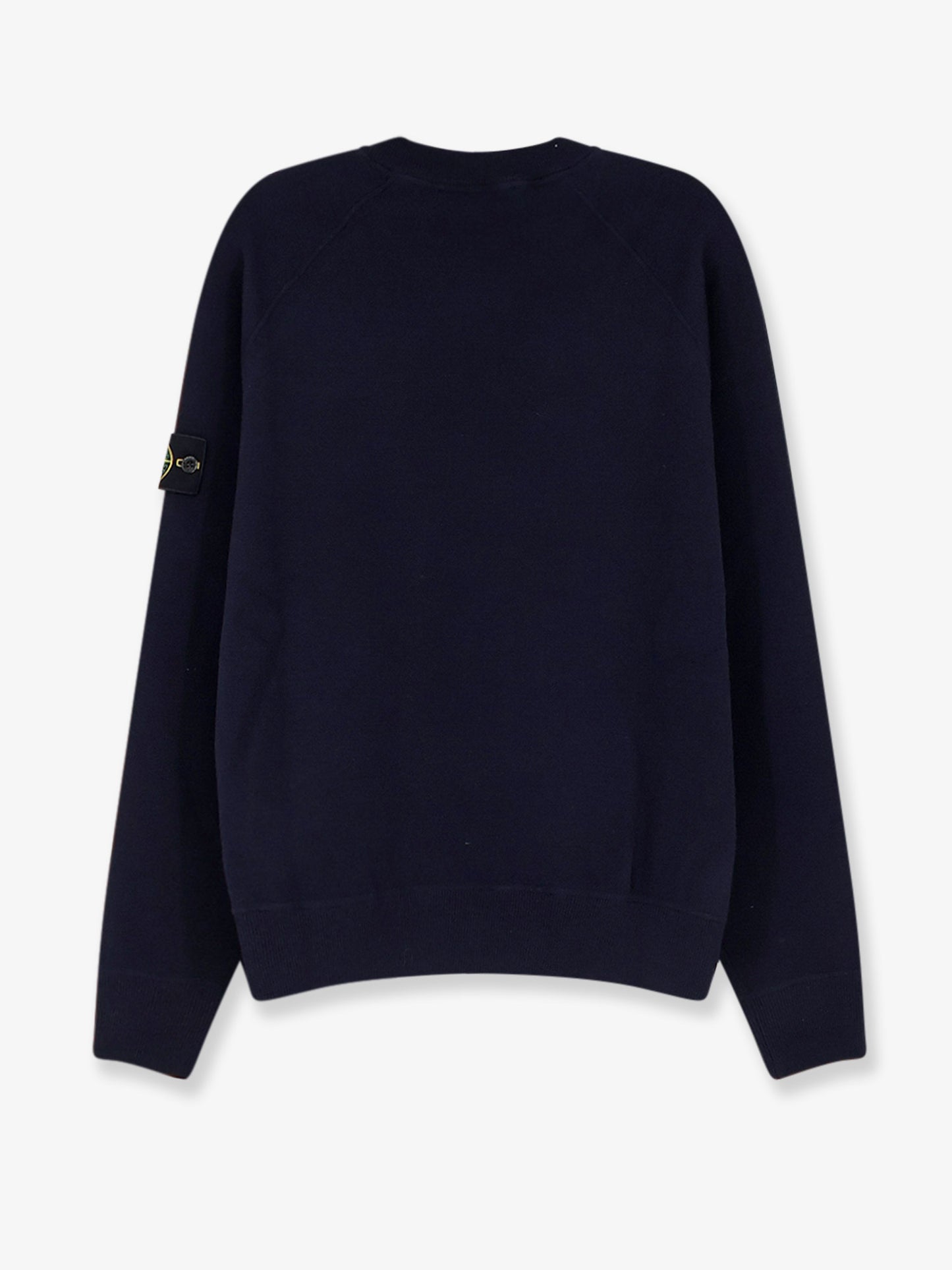 Cotton sweater with side logo patch