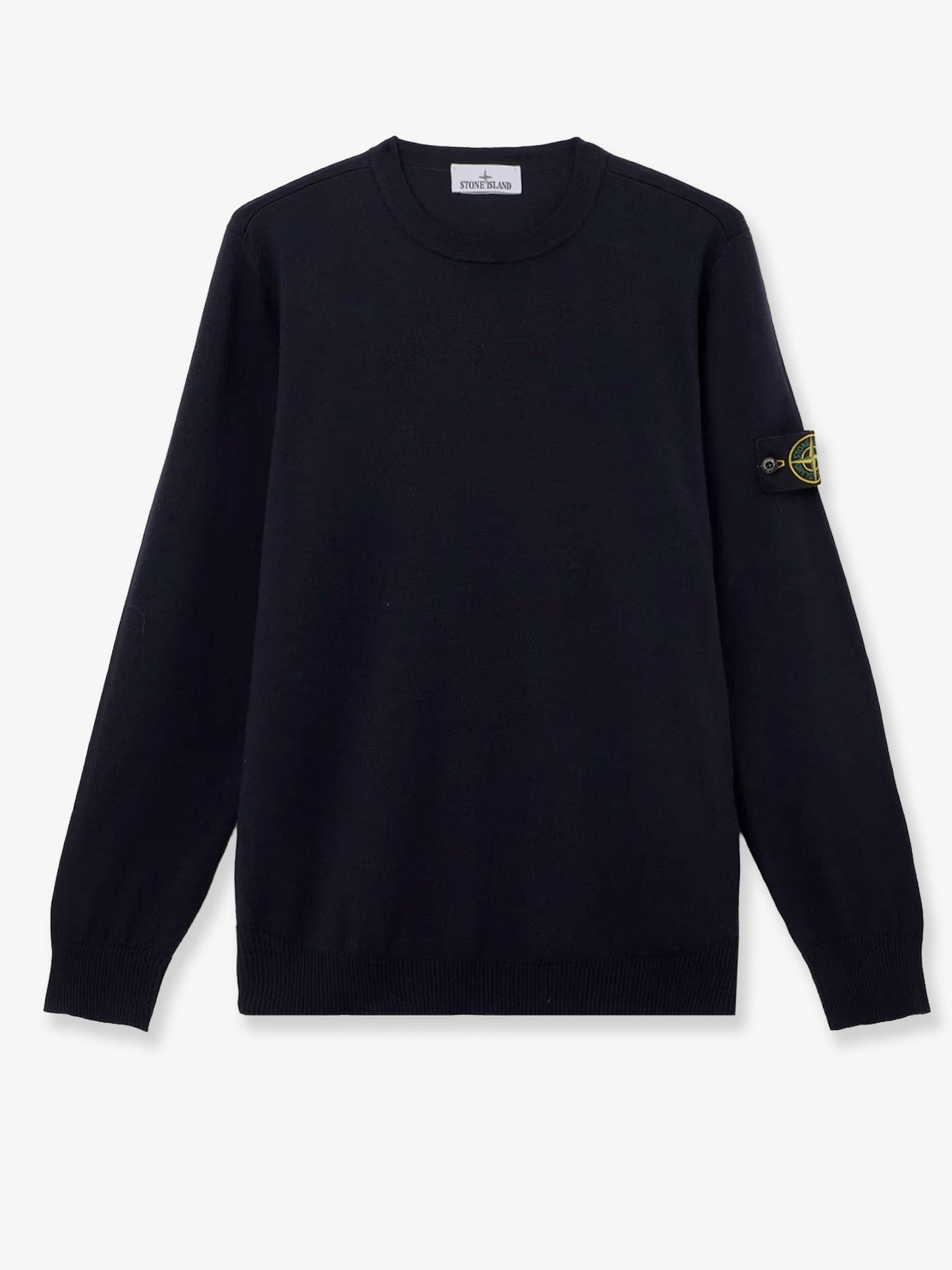 Wool sweater with side logo patch