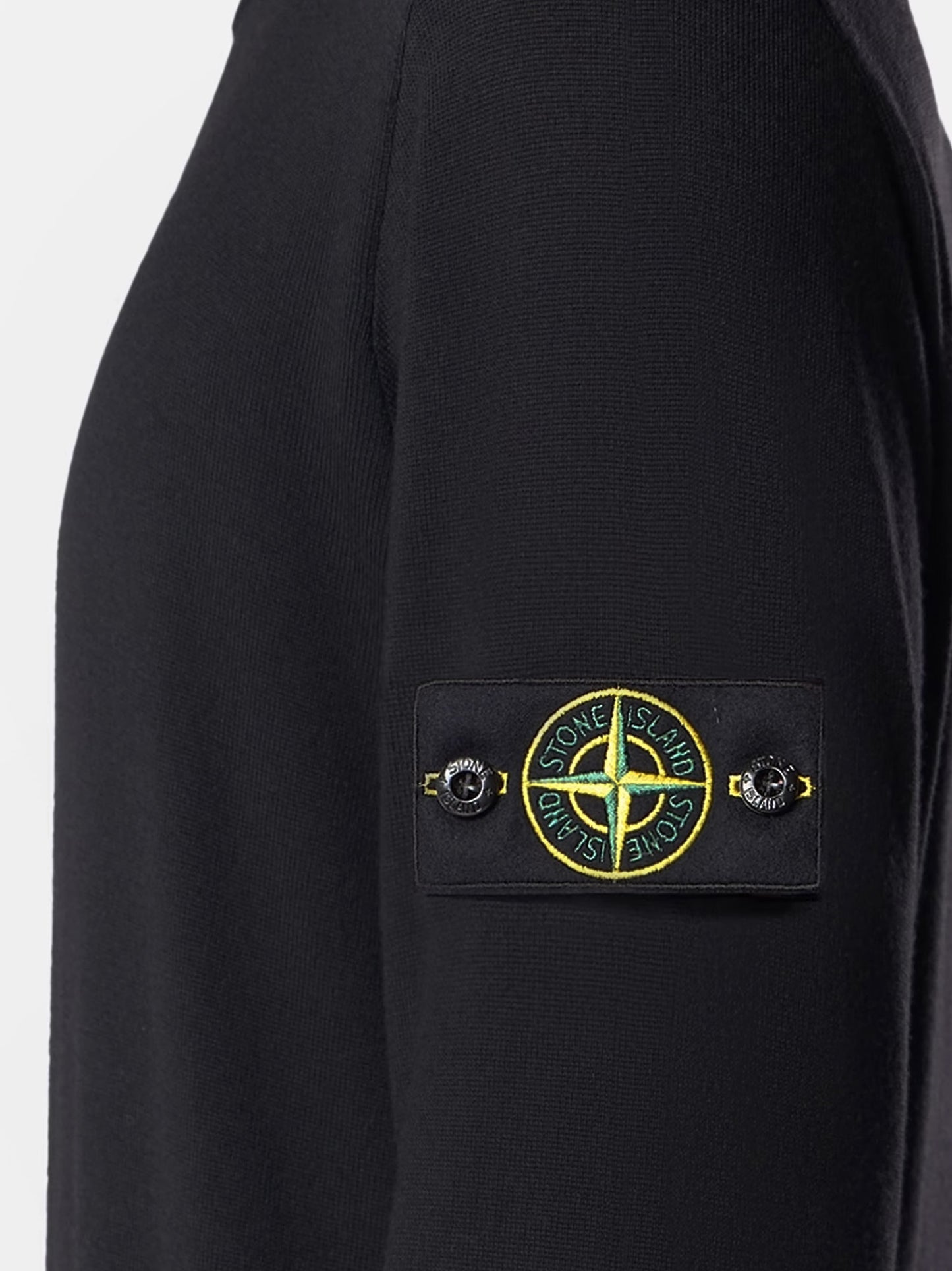 Wool sweater with side logo patch