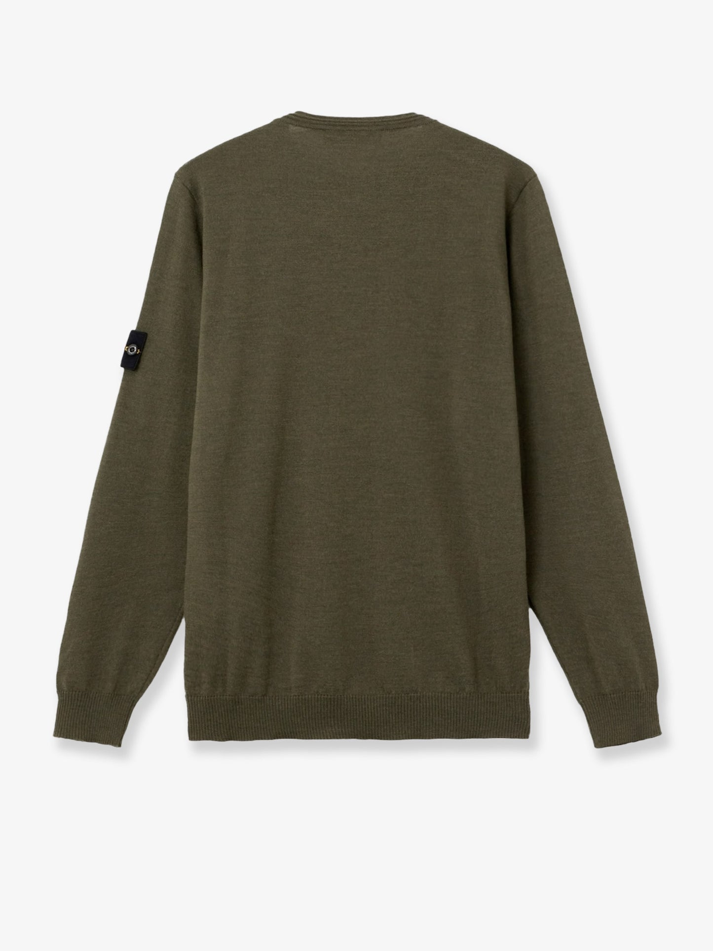 Wool sweater with side logo patch