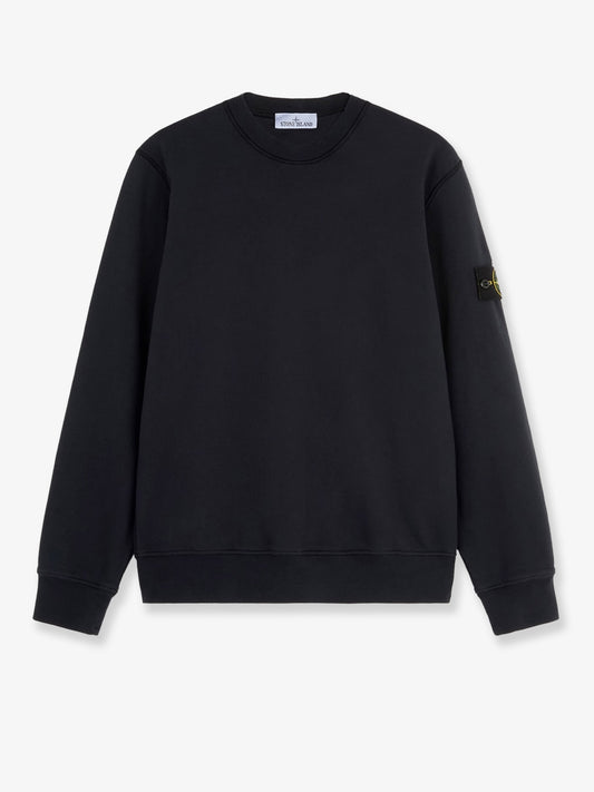 Cotton sweatshirt with side logo patch