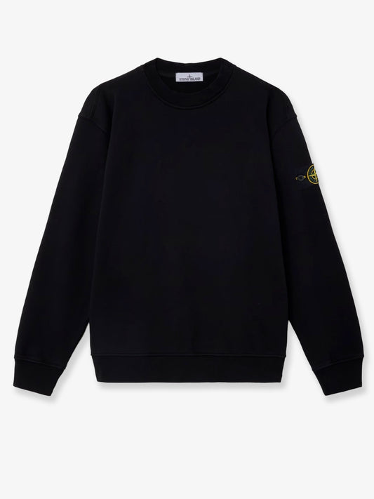 Cotton sweatshirt with side logo patch