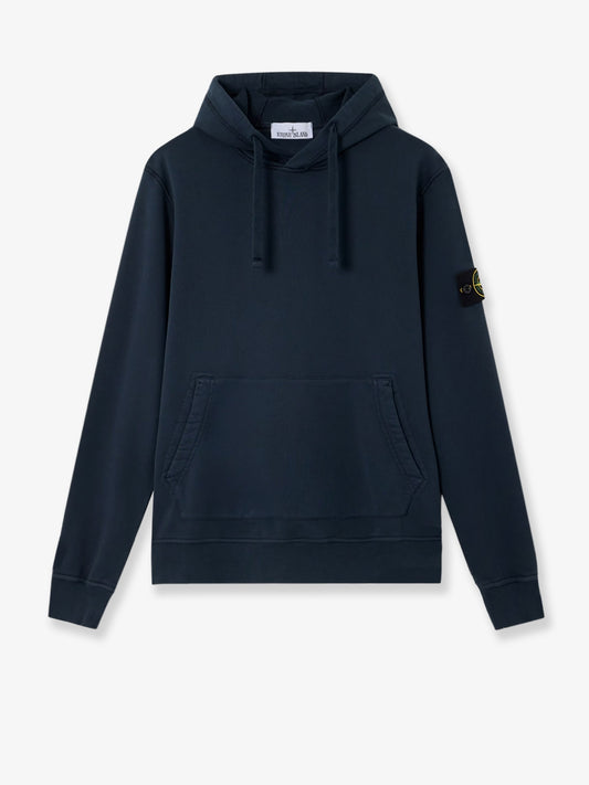 Cotton sweatshirt with side logo patch