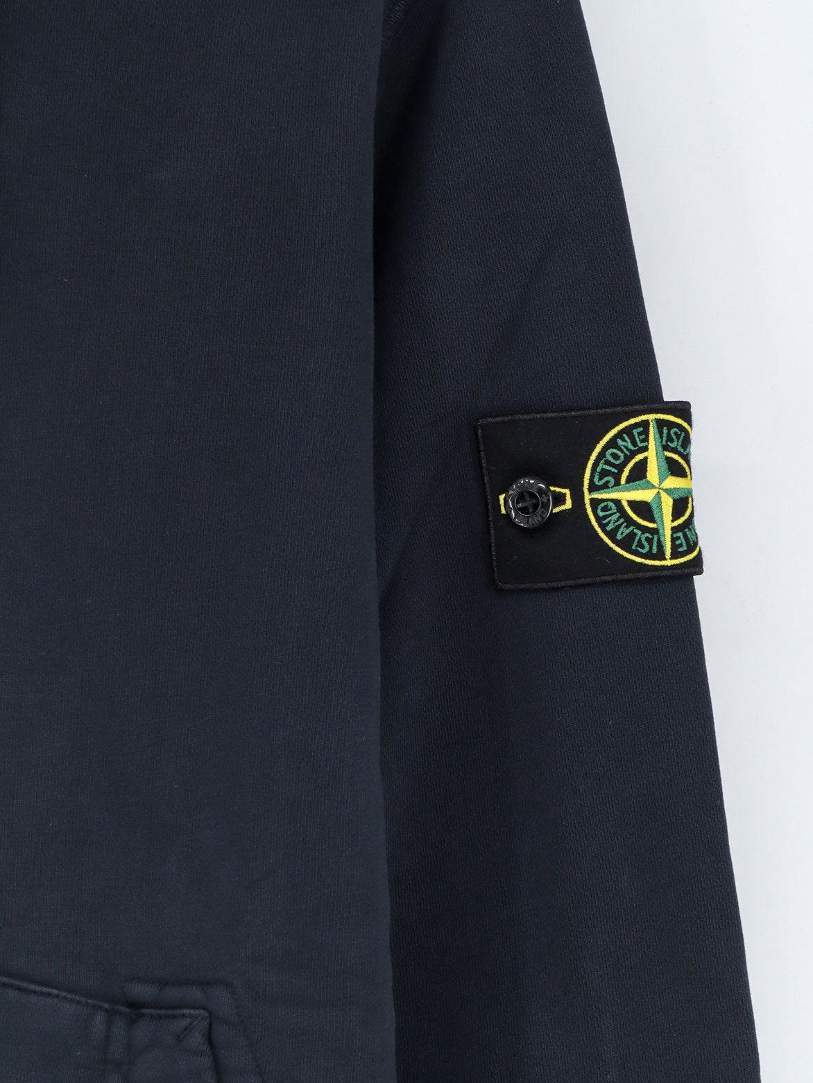 Cotton sweatshirt with side logo patch