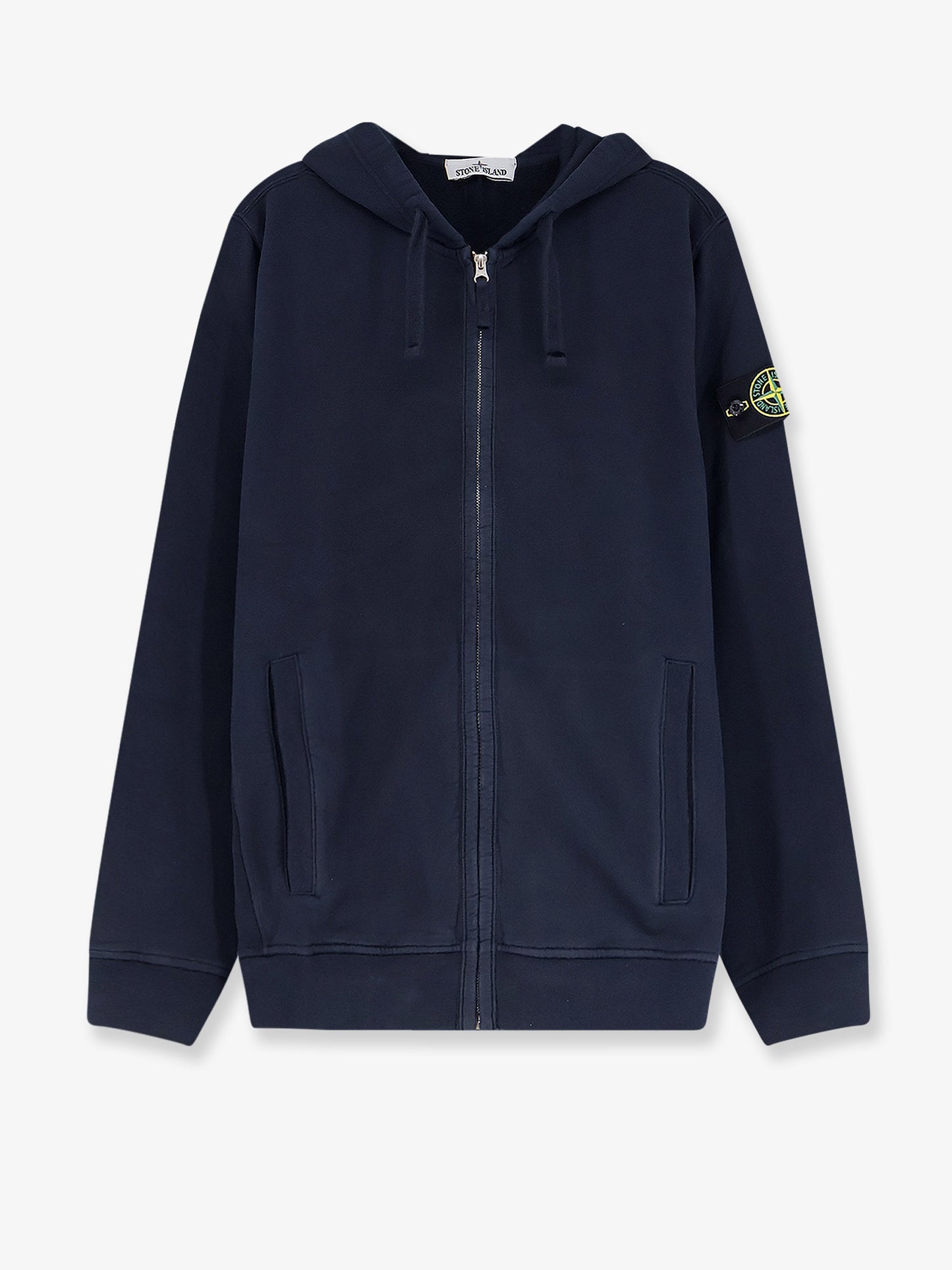 Cotton sweatshirt with side logo patch