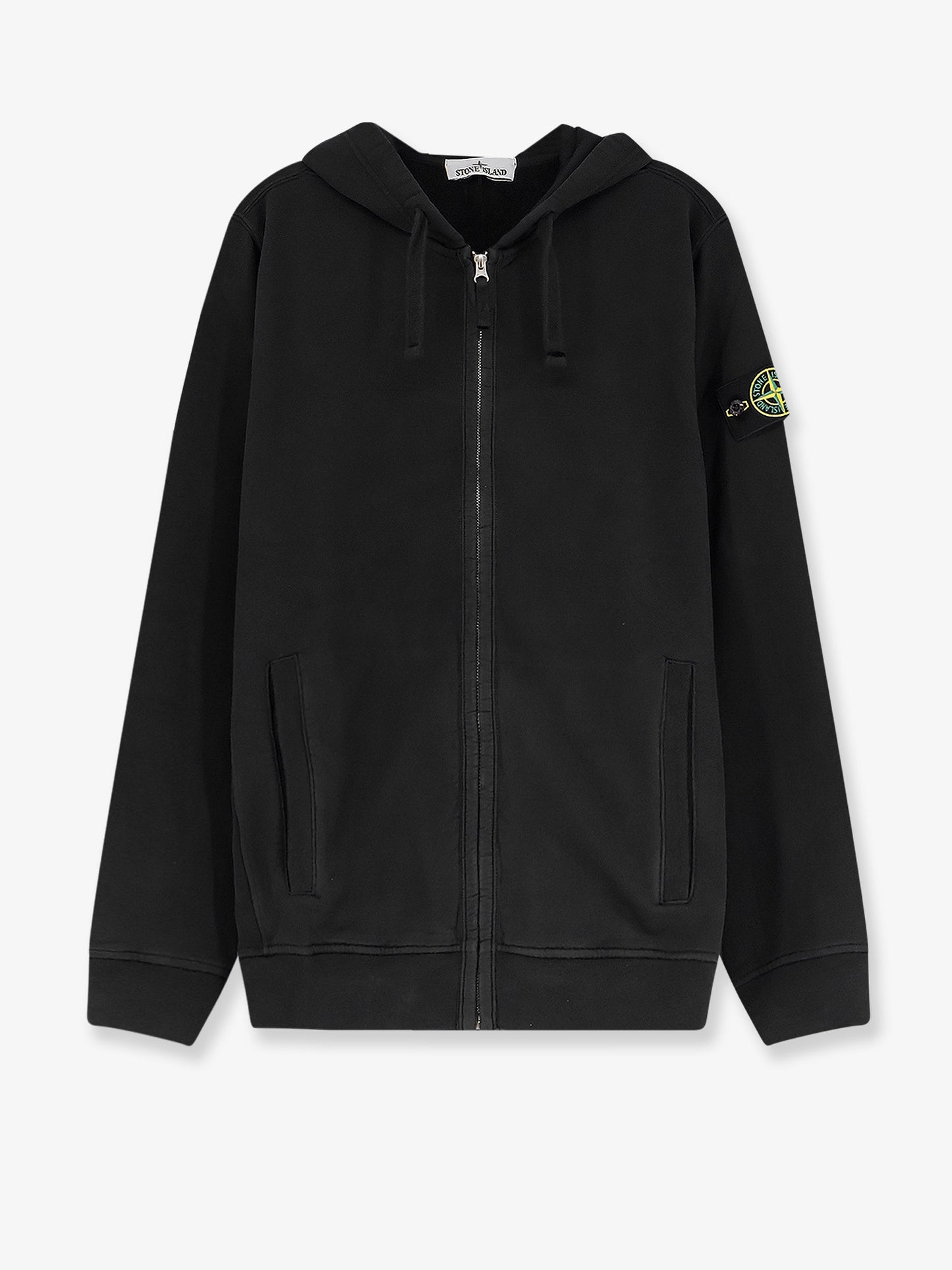 Cotton sweatshirt with side logo patch