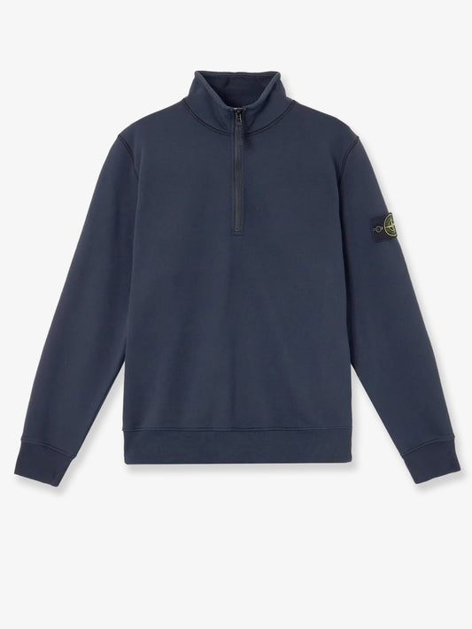 Felpa in cotone con patch logo laterale