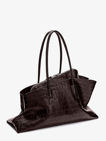 La Passeggiata Medium croc-effect leather shoulder bag thumbnail