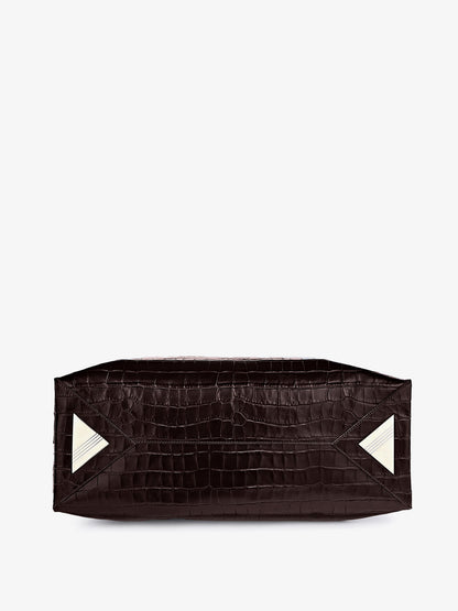 La Passeggiata Medium croc-effect leather shoulder bag thumbnail