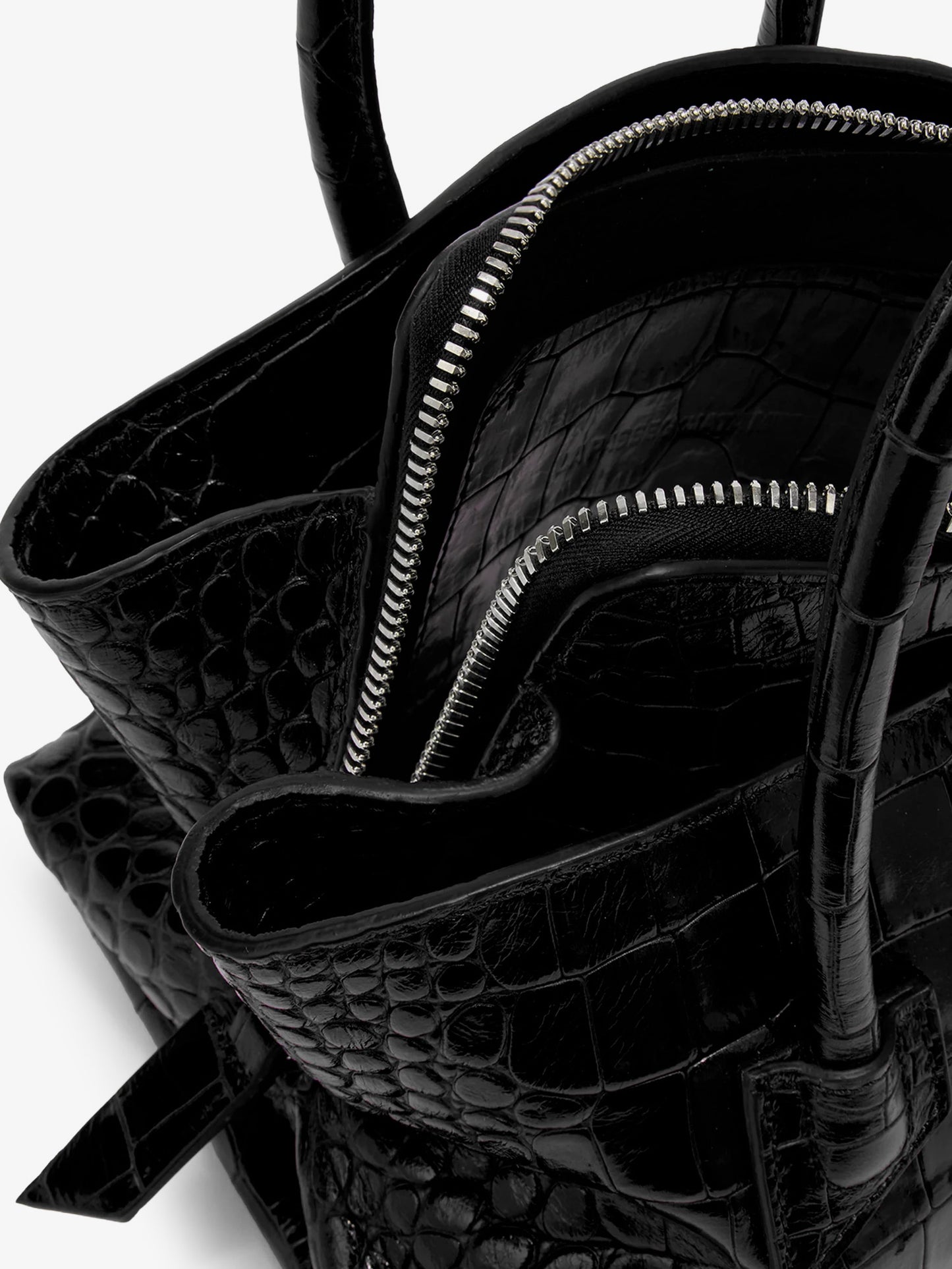 La Passeggiata Mini croco effect leather handbag