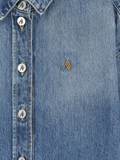 Bomber blue denim shirt thumbnail