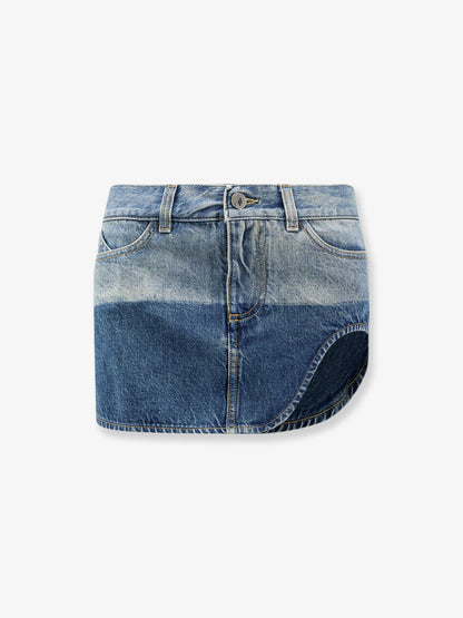 Blue denim mini skirt thumbnail