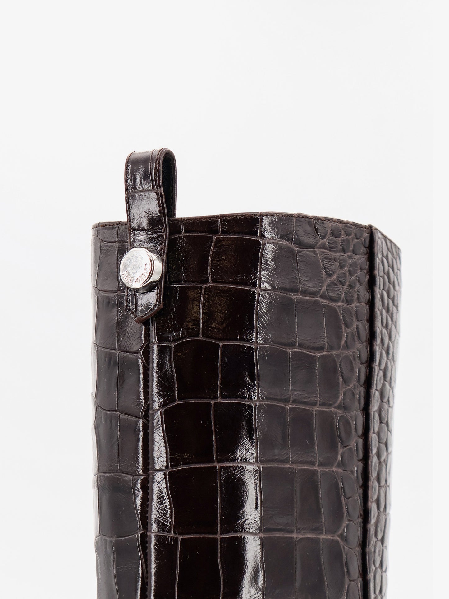 Lea boots in leather with crocodile print