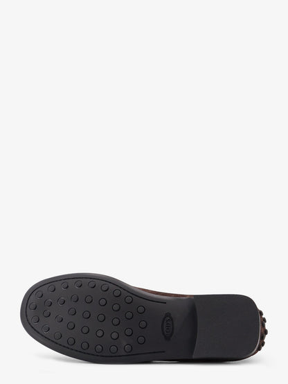 Suede loafers with side logo thumbnail