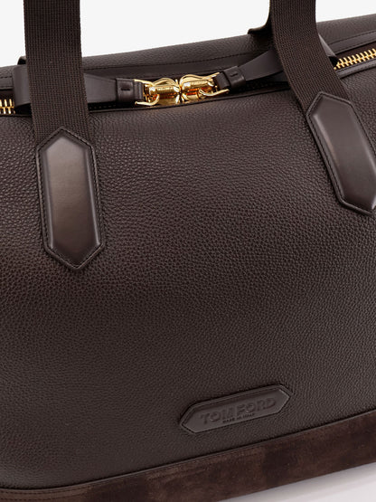 Leather travel bag with suede inserts thumbnail