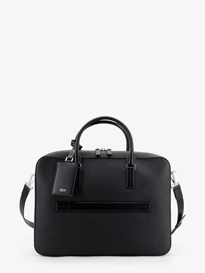 Leather work bag with front lettering logo thumbnail