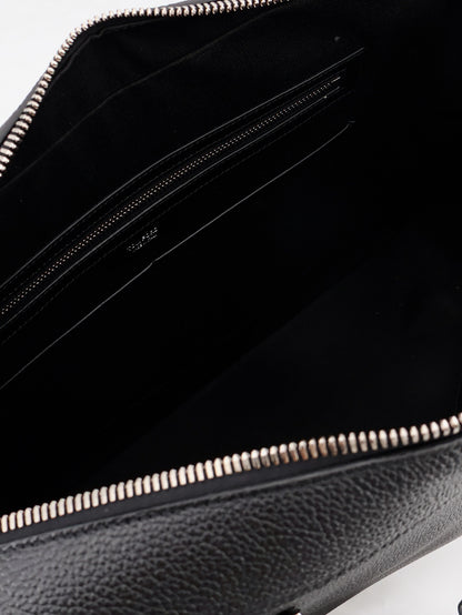 Leather work bag with front lettering logo thumbnail