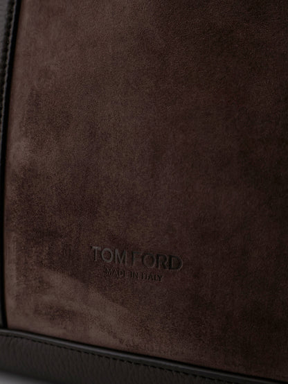 Suede shopping bag with logo engraved on the bottom thumbnail