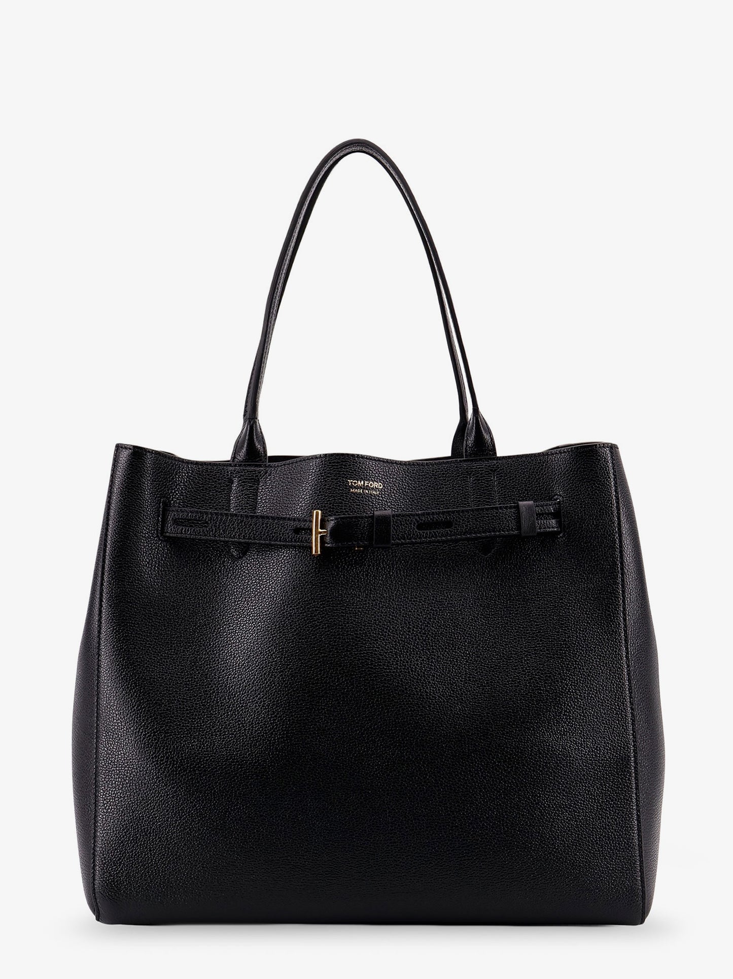 Leather shoulder bag with logo