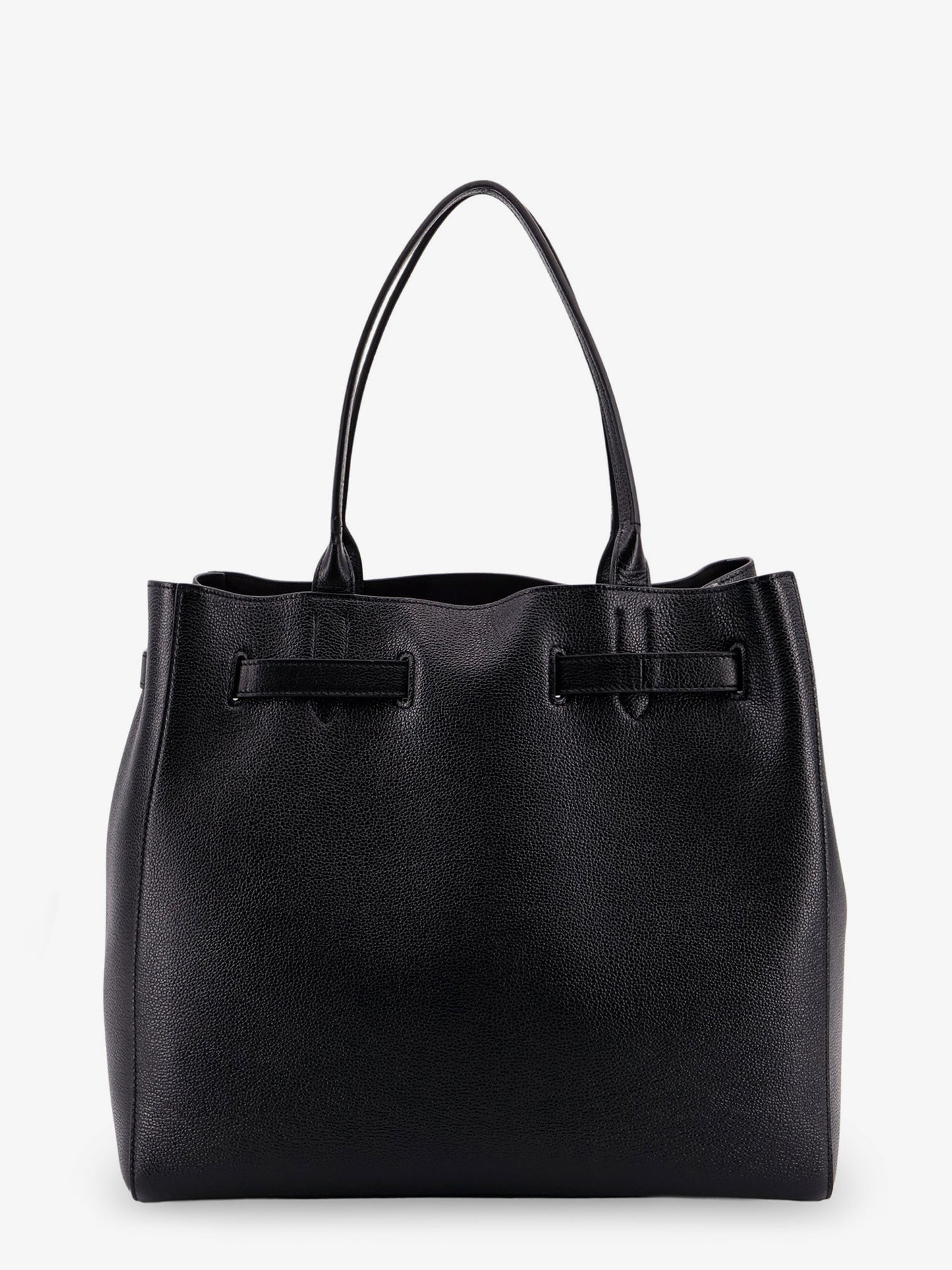 Leather shoulder bag with logo
