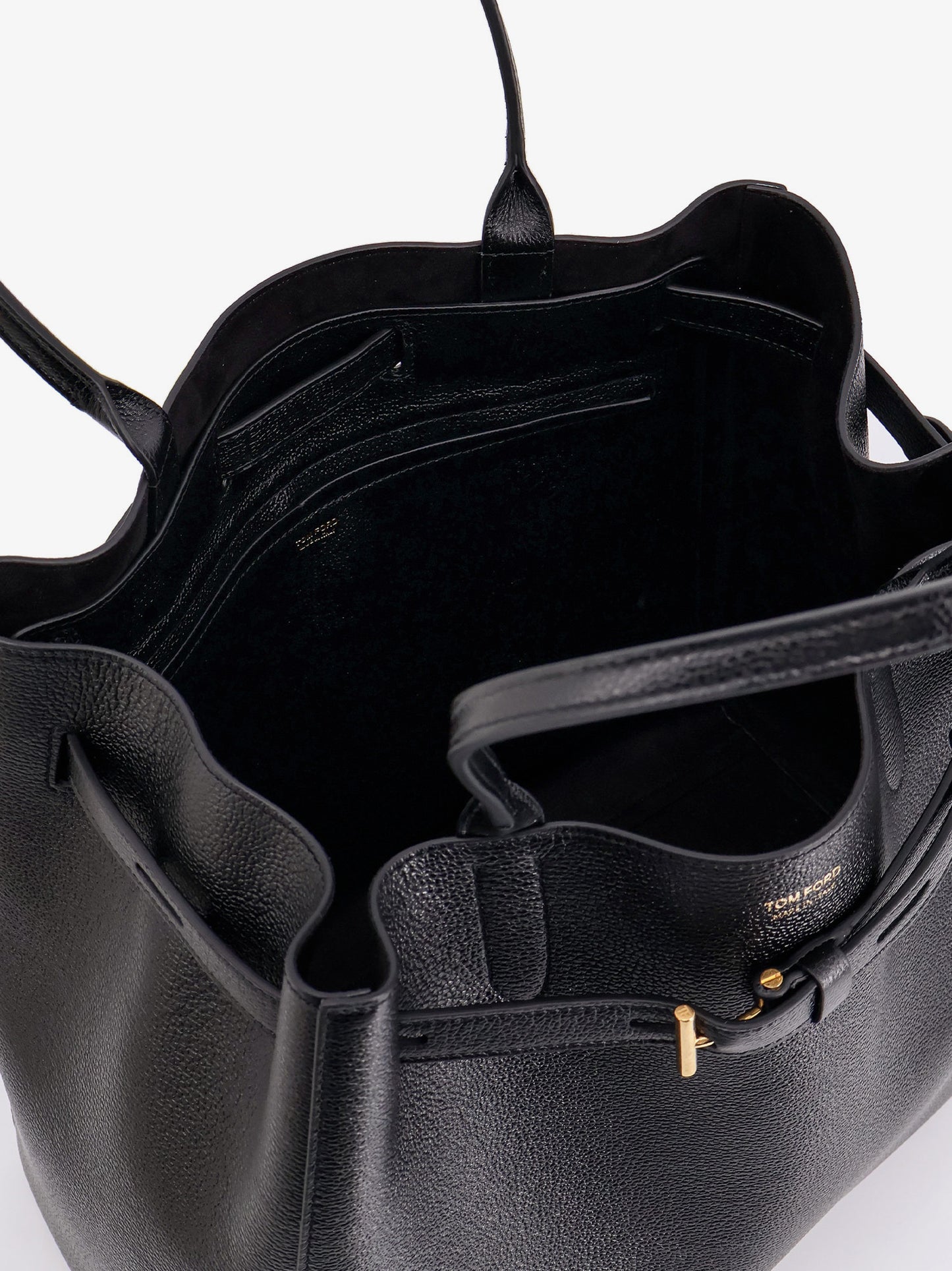 Leather shoulder bag with logo