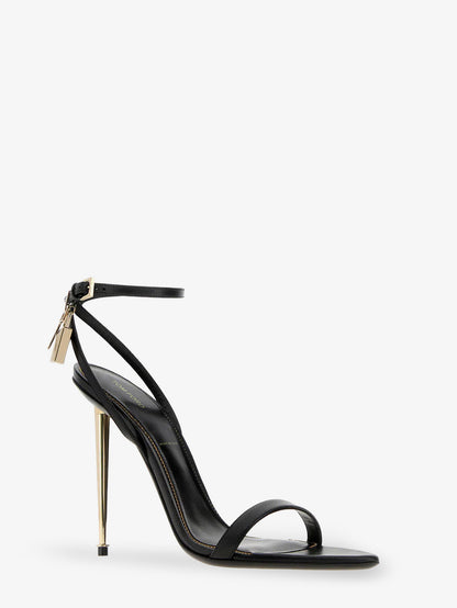 Leather sandals with metal Padlock detail thumbnail