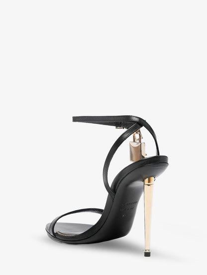 Leather sandals with metal Padlock detail thumbnail