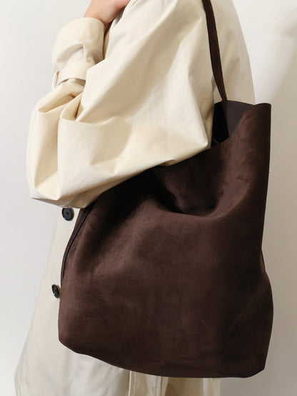 Suede Belted Tote shoulder bag thumbnail