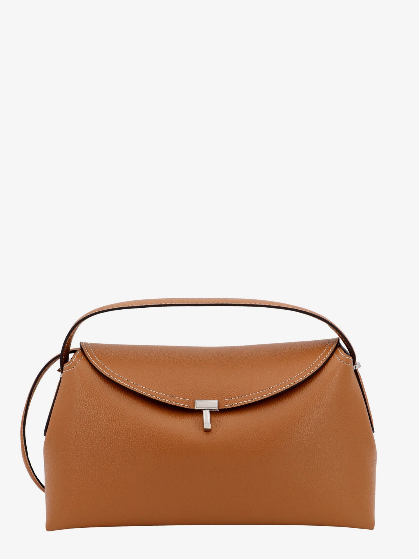 Borsa a mano T-Lock in pelle martellata