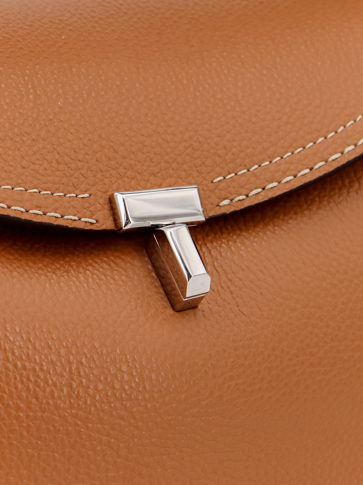Borsa a mano T-Lock in pelle martellata