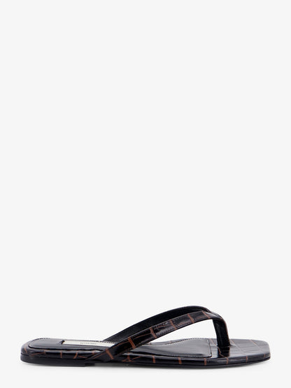 Croco-embossed leather sandals thumbnail