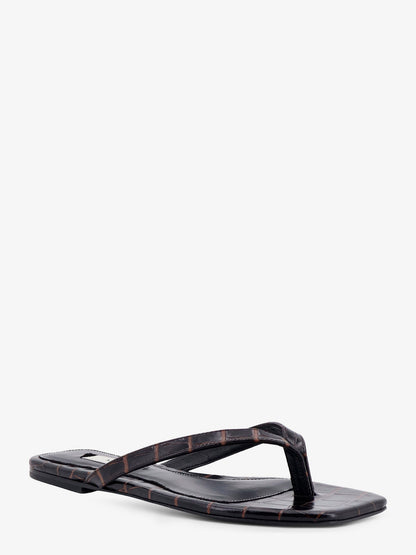 Croco-embossed leather sandals thumbnail