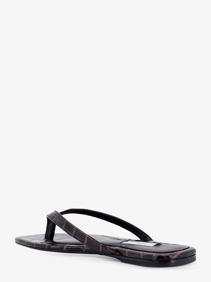 Croco-embossed leather sandals thumbnail