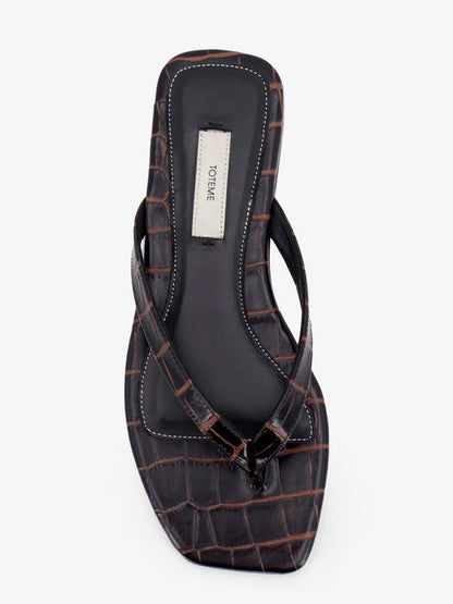 Croco-embossed leather sandals thumbnail