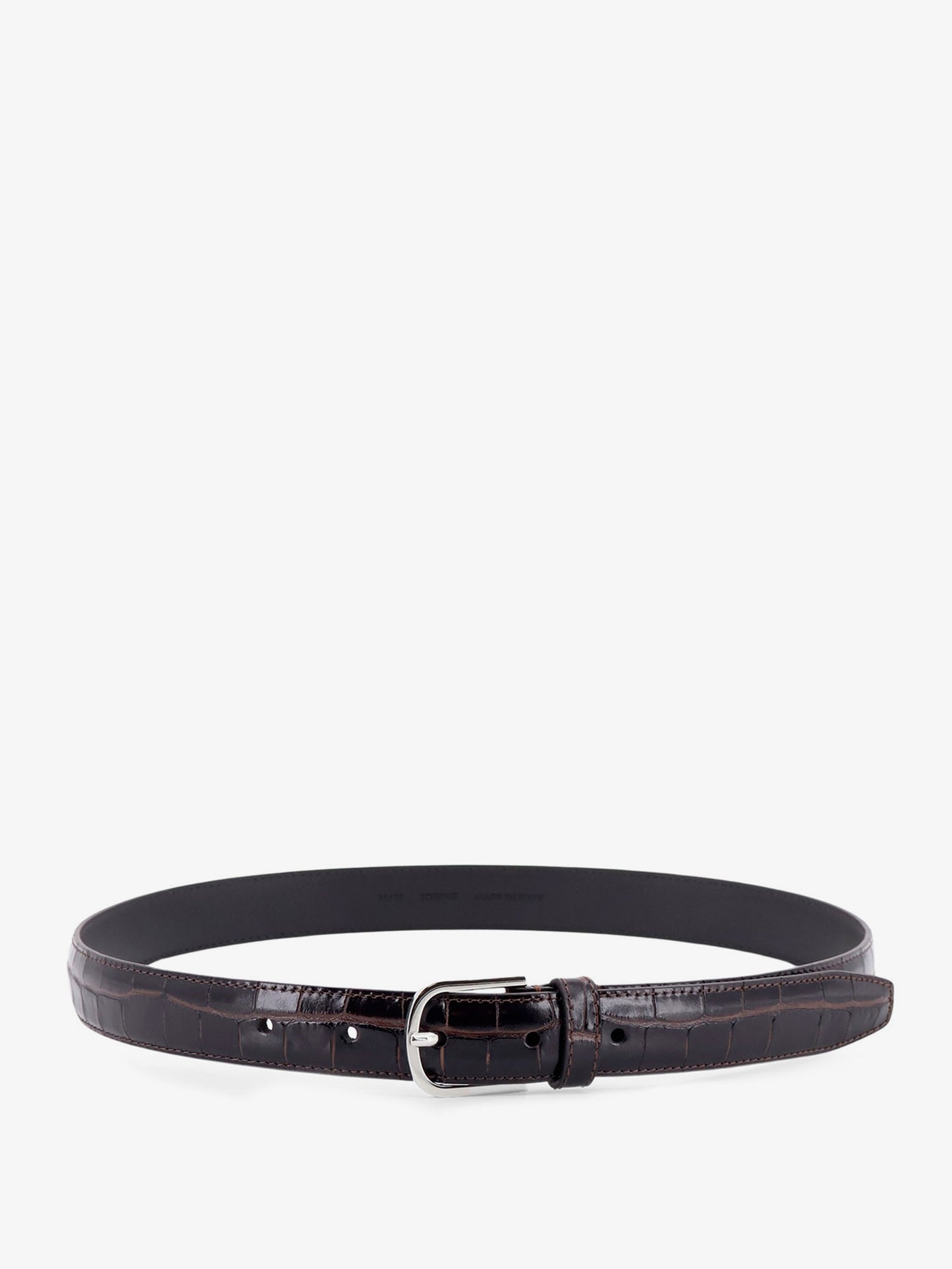 Cintura Slim in pelle Croco-Embossed
