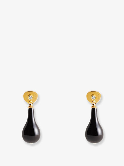 Onyx drops brass earrings thumbnail