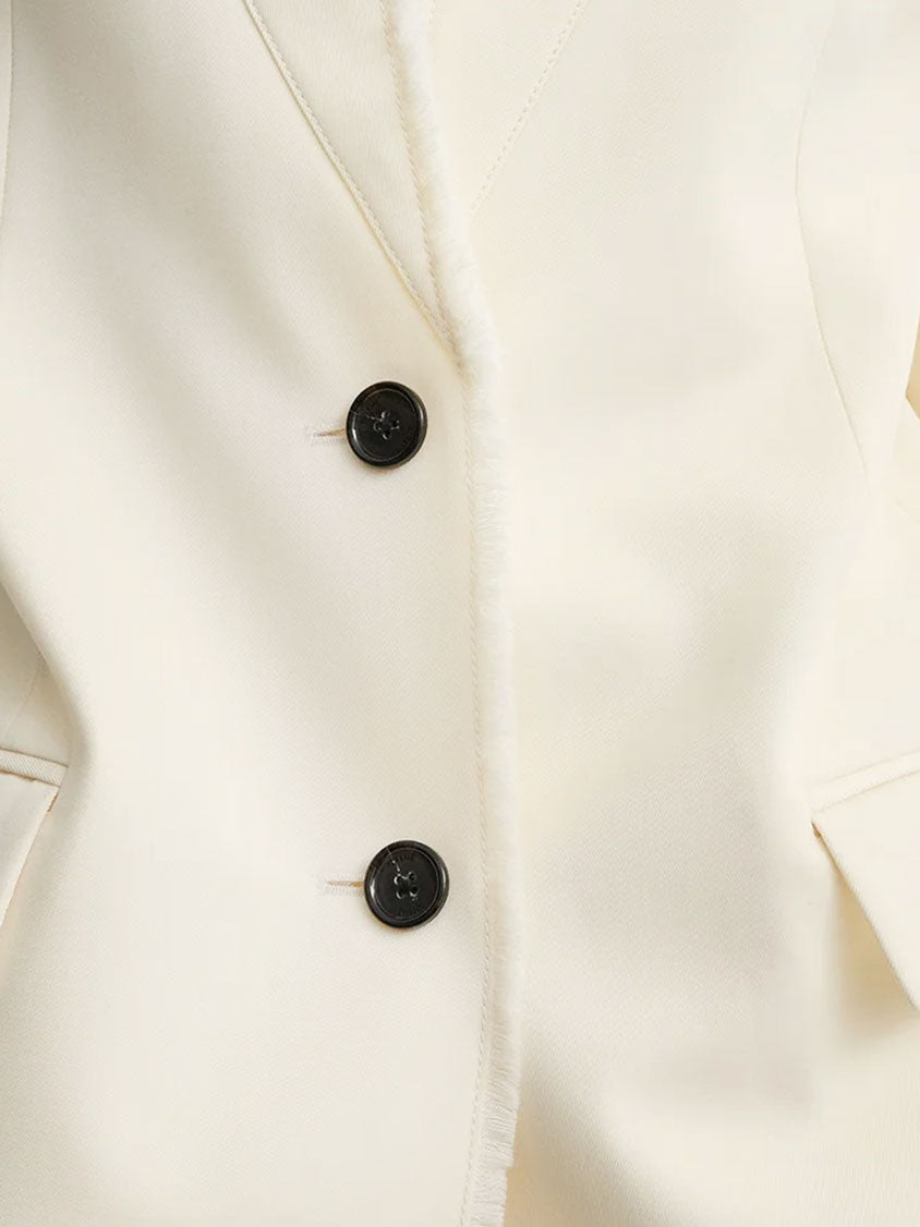Raw lapel blazer