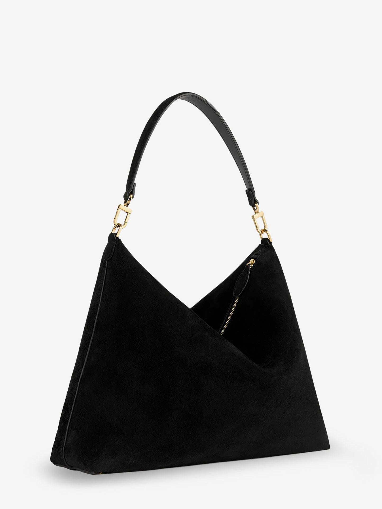 Medium Bevel Suede Shoulder Bag
