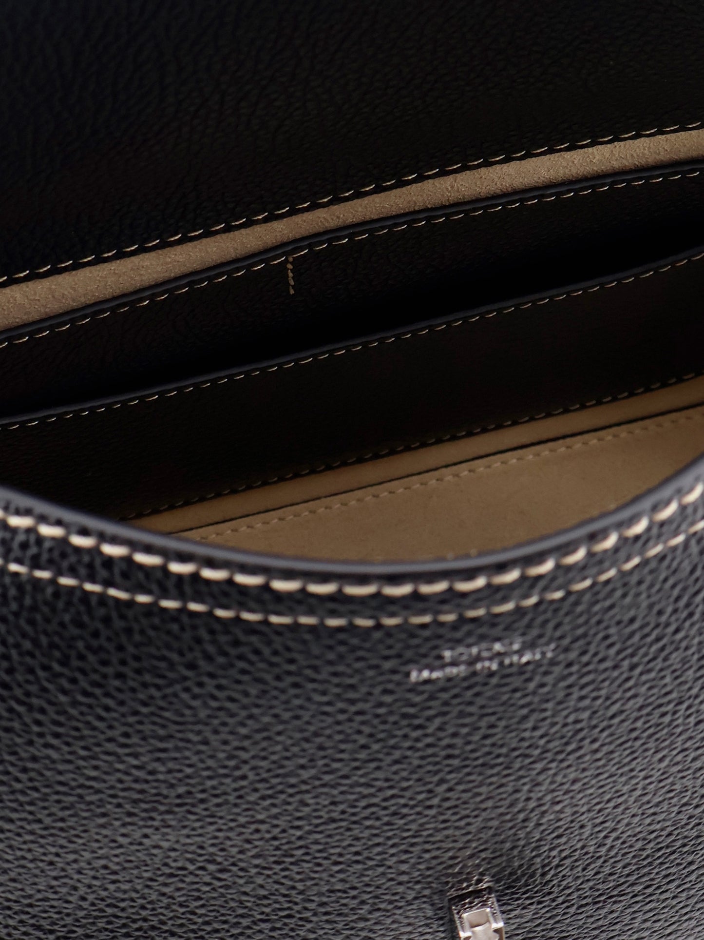 T-Lock Hammered Leather Shoulder Bag