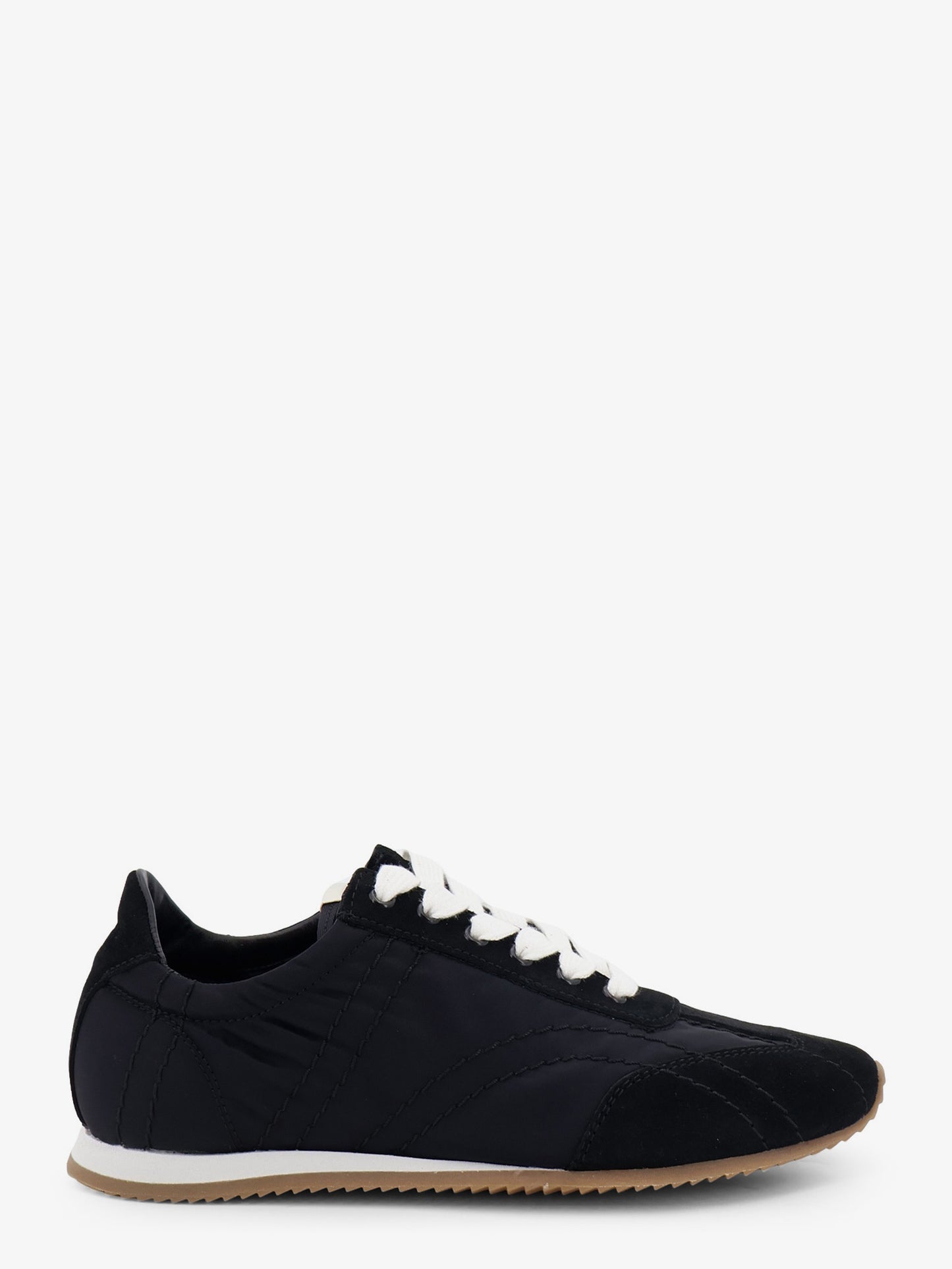 Sneakers in nylon e suede con dettaglio impunture all-over