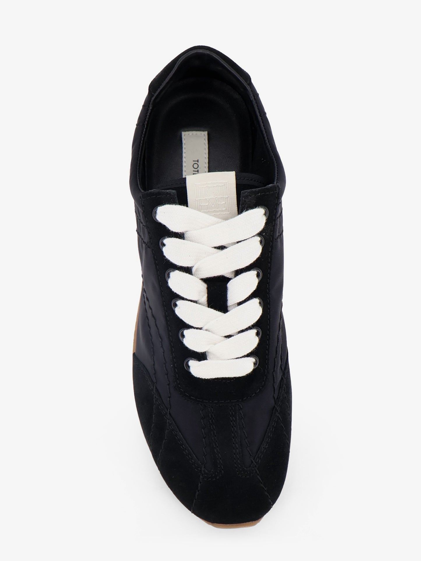 Sneakers in nylon e suede con dettaglio impunture all-over