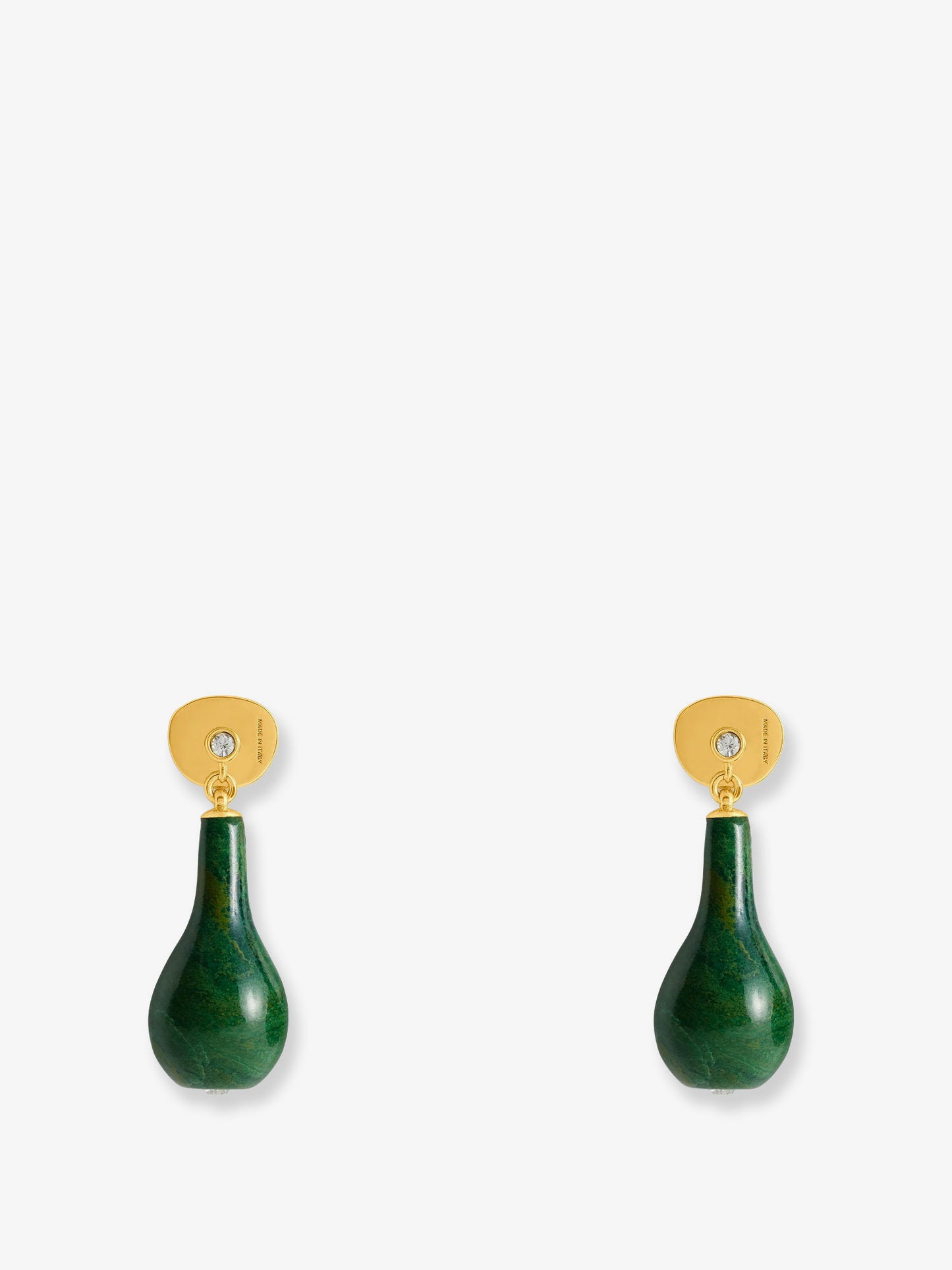 Jade Drops Brass Earrings