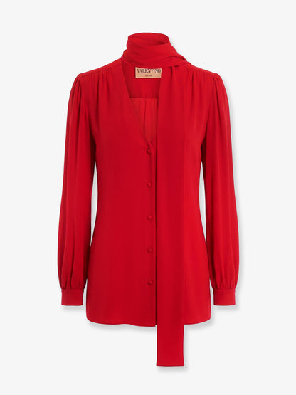 Silk shirt with bow thumbnail