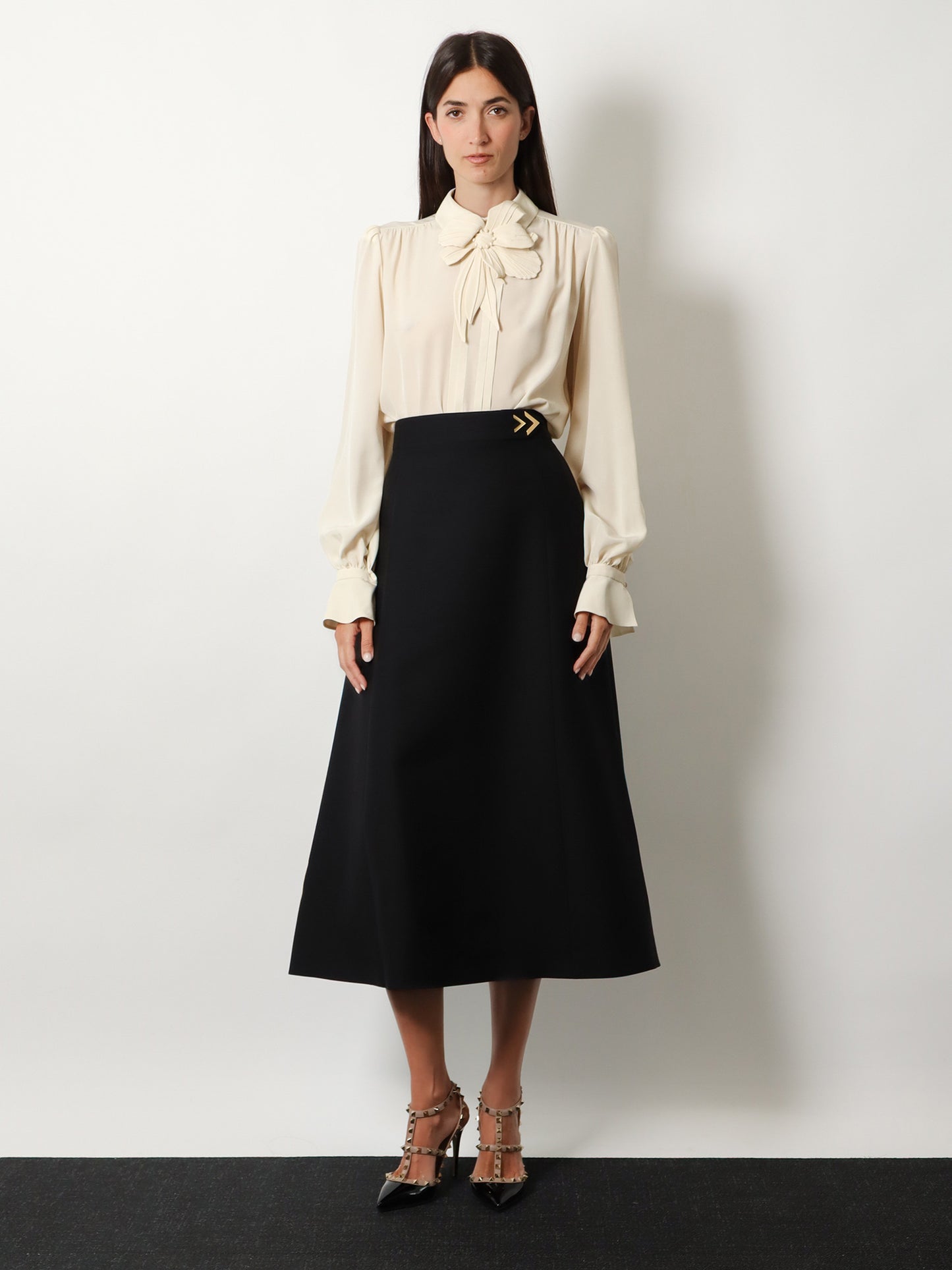 Crepe Couture midi skirt