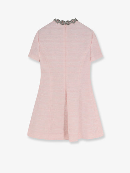 Embroidered Crinkle Cotton Tweed mini dress thumbnail
