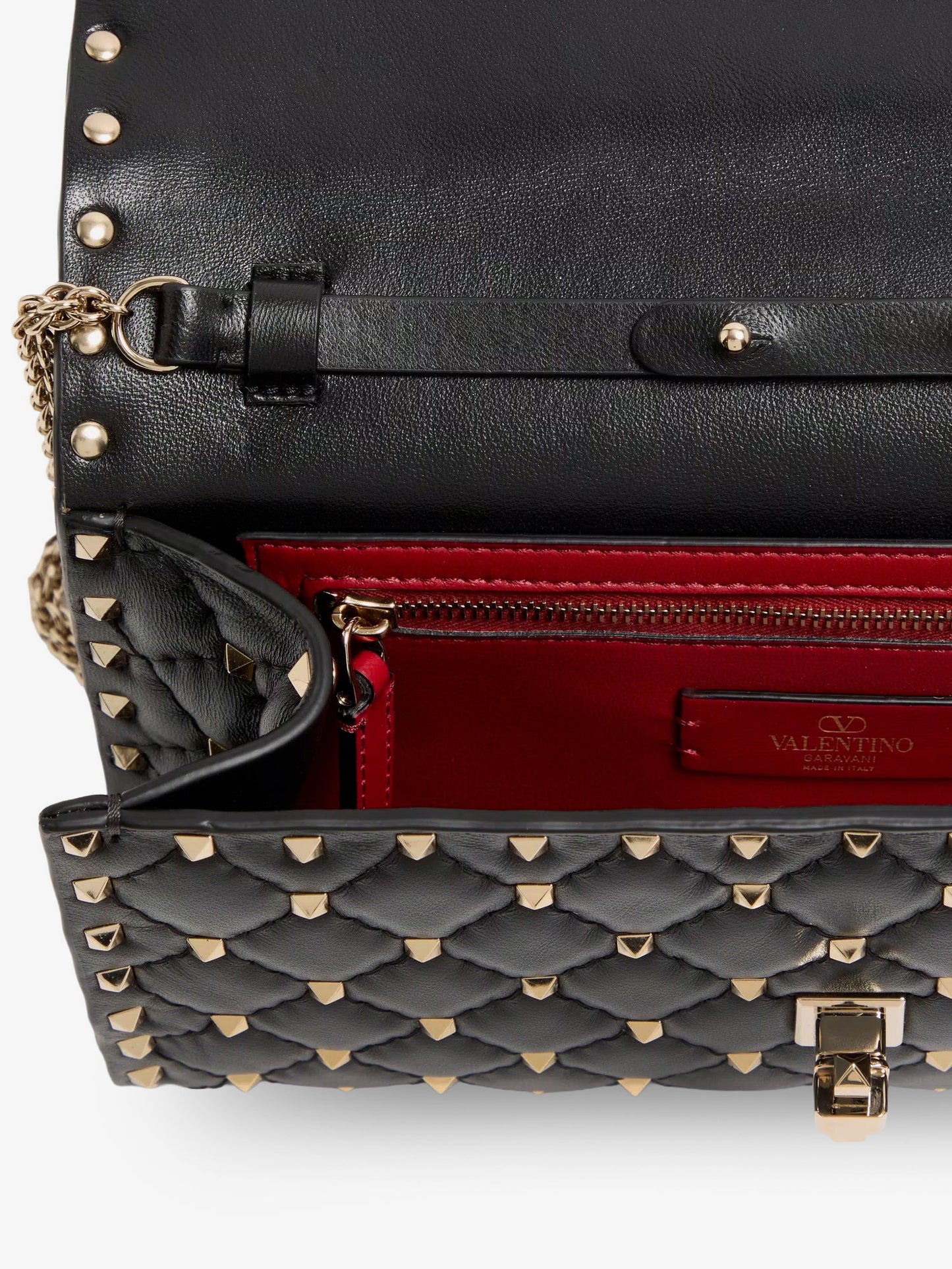 Rockstud Spike leather crossbody bag with iconic all-over studs