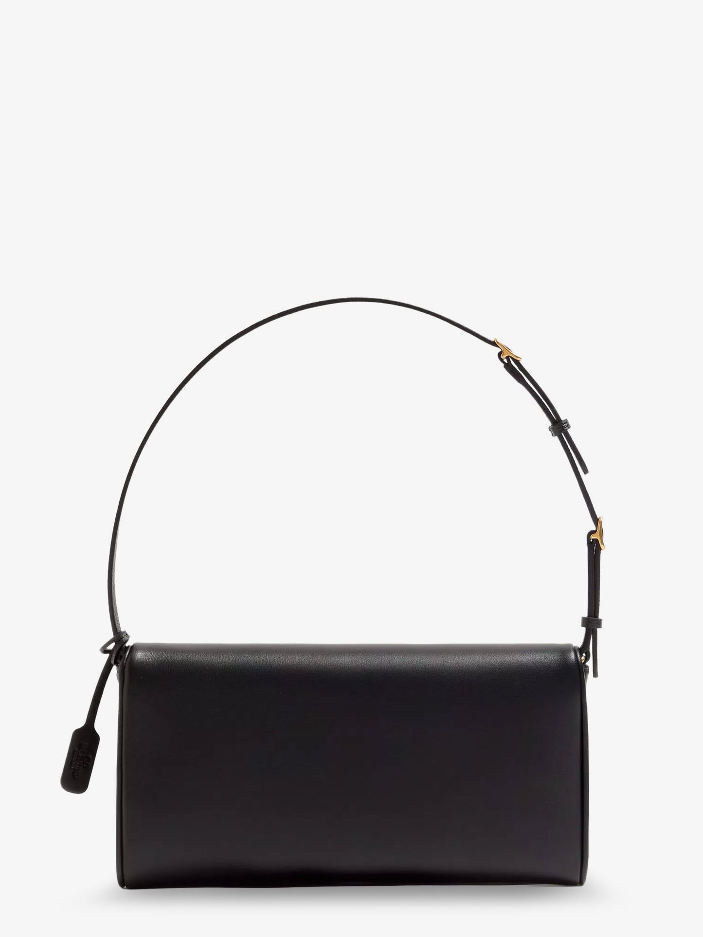 DeVain Leather Shoulder Bag with Metal VLogo Signature