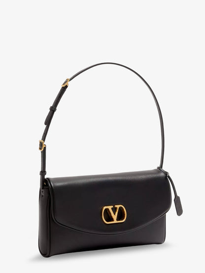 DeVain Leather Shoulder Bag with Metal VLogo Signature thumbnail